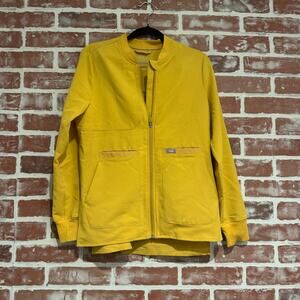 NWT FIGS Bellery 2.0 Scrub Jacket Womens Limited Edition Gold Zip Front Size XXS